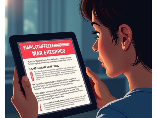 Osoba zbunjeno gleda u ekran tableta sa preteranim marketinškim tvrdnjama za zdravstveni proizvod.